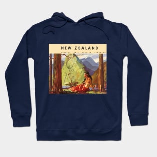 Vintage Travel Poster from New Zealand Hoodie